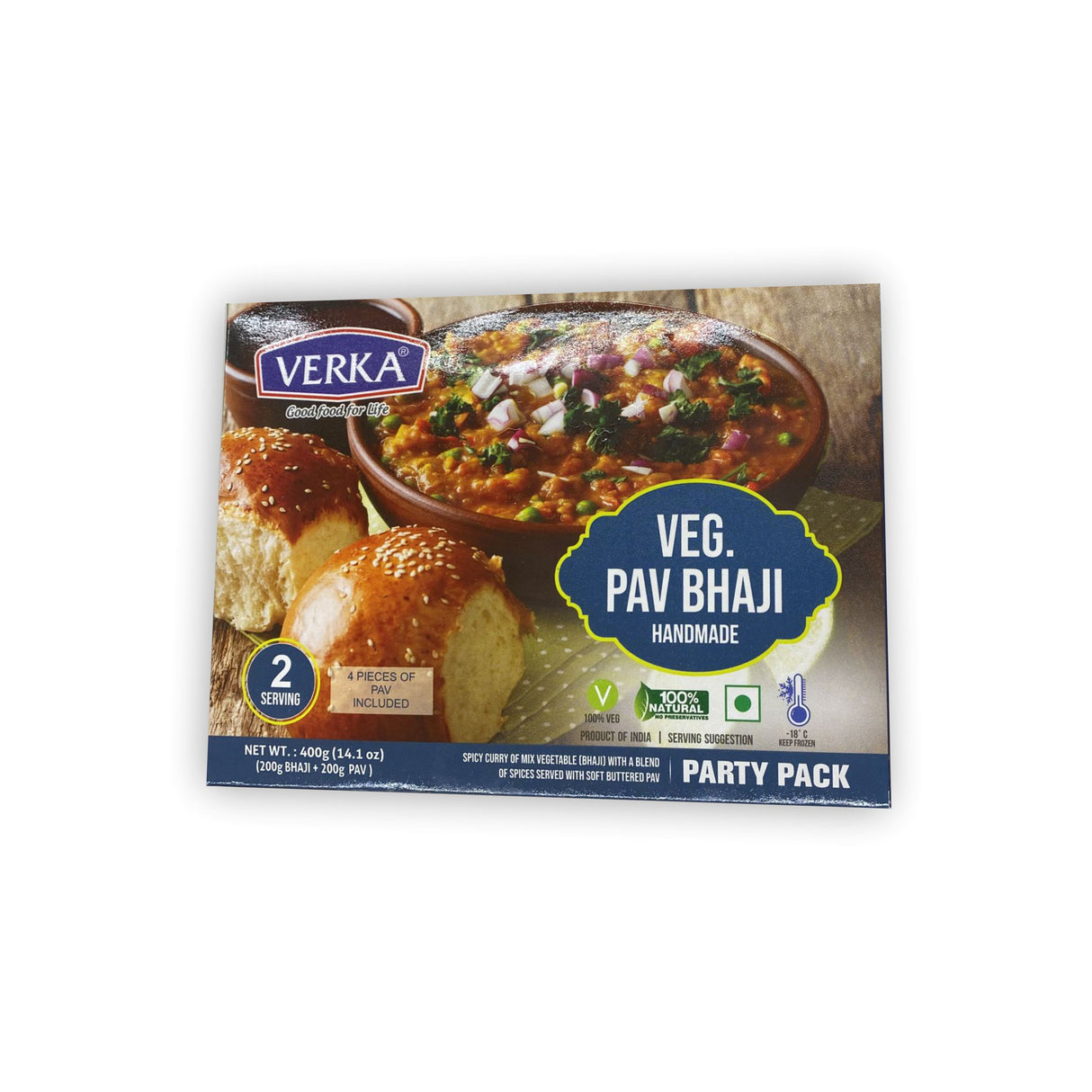 VERKA VEG PAV BHAJI 2 SERVING