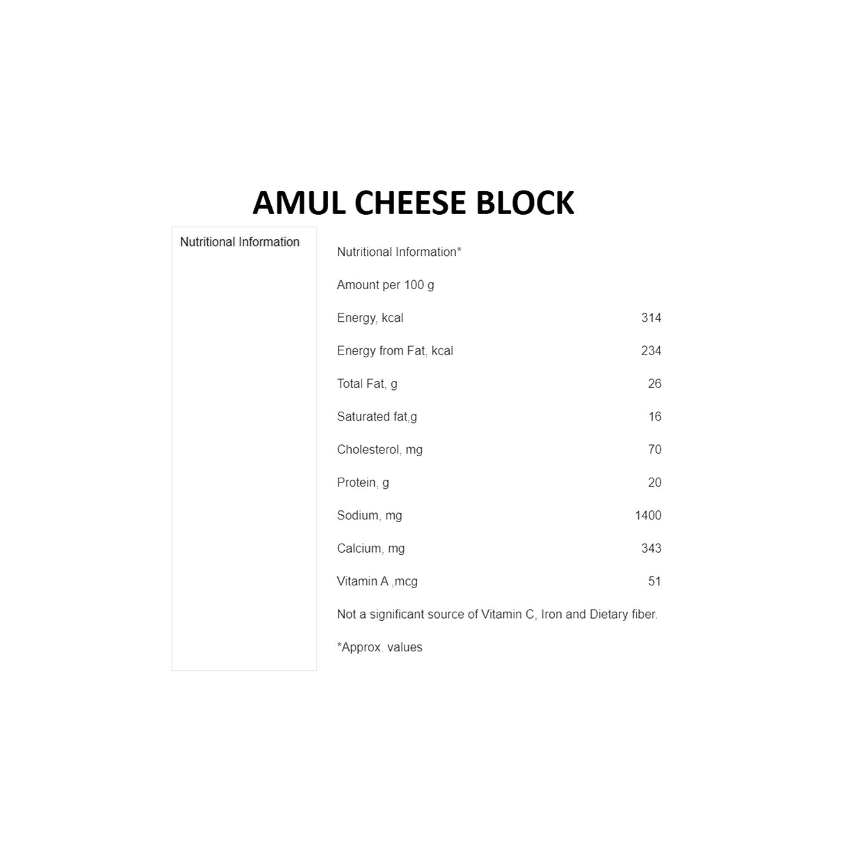 AMUL CHEESE BLOCK