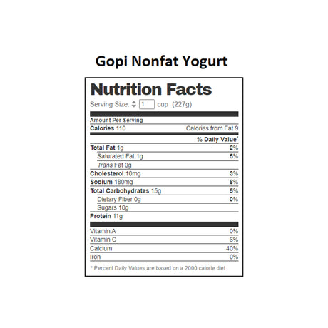 GOPI INDIAN STYLE NONFAT YOGURT