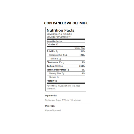 GOPI PANEER WHOLE MILK