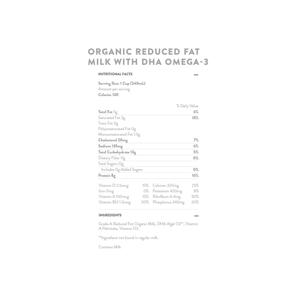 HORIZON ORG DHA OMEGA-3 2% REDUCED FAT MILK