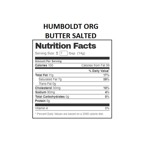 HUMBOLDT ORG BUTTER SALTED