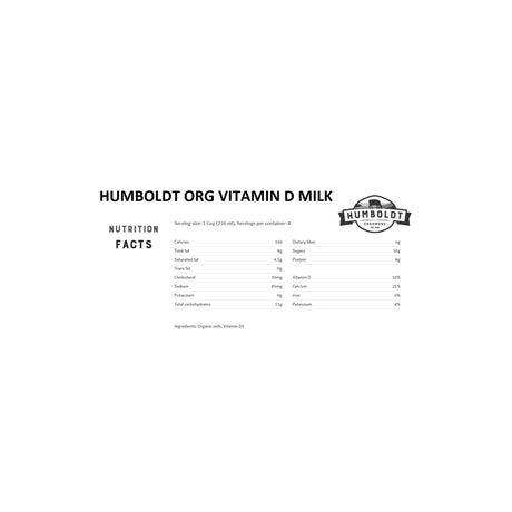 HUMBOLDT ORG VITAMIN D MILK - 1 GALLON