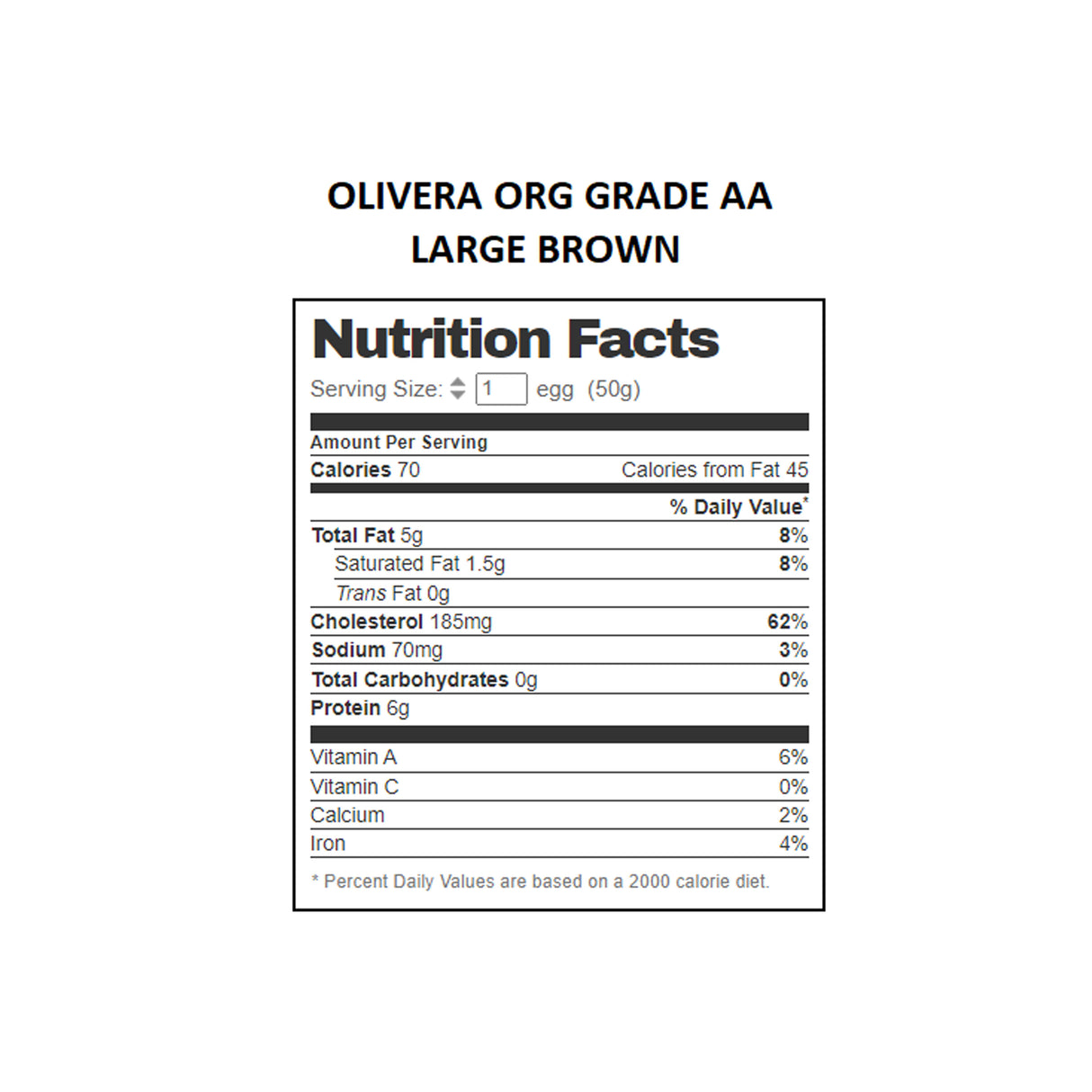 OLIVERA ORG GRADE AA 12CT LARGE BROWN