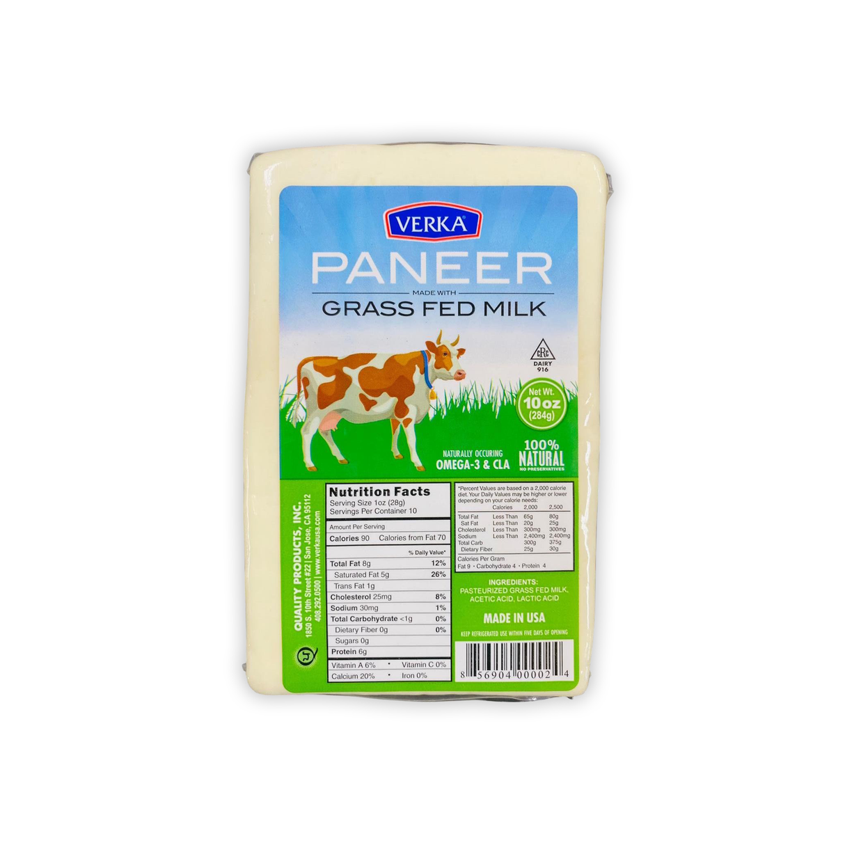 VERKA PANEER GRASS FED MILK