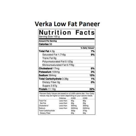 VERKA LOW FAT PANEER