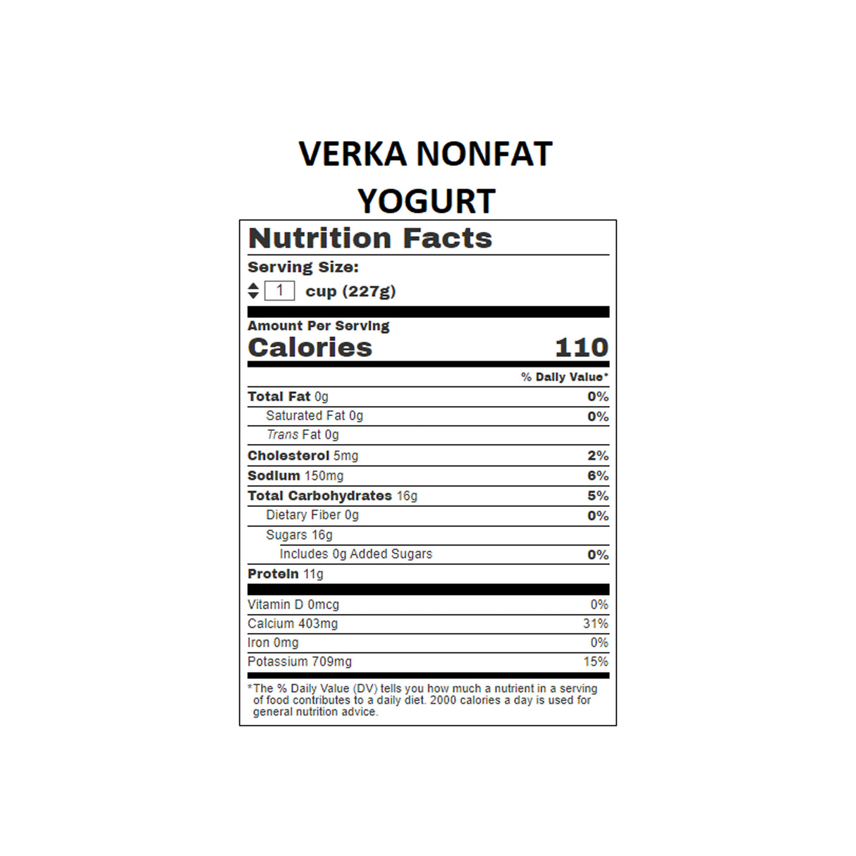 VERKA NONFAT YOGURT PLAIN