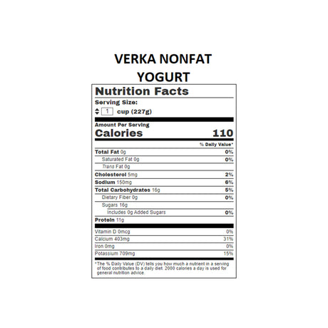 VERKA NONFAT YOGURT PLAIN